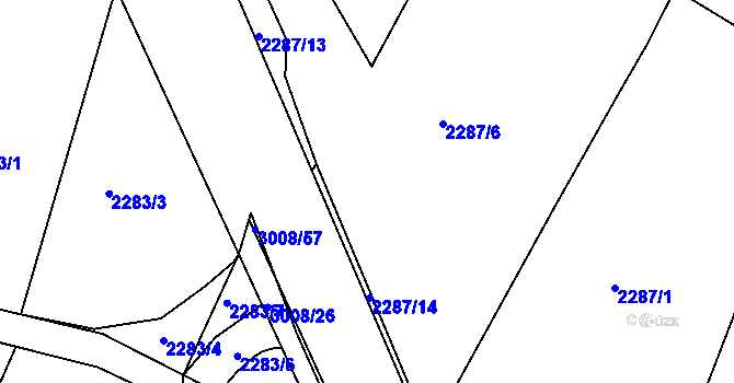 Parcela st. 2287/12 v KÚ Velká Bíteš, Katastrální mapa