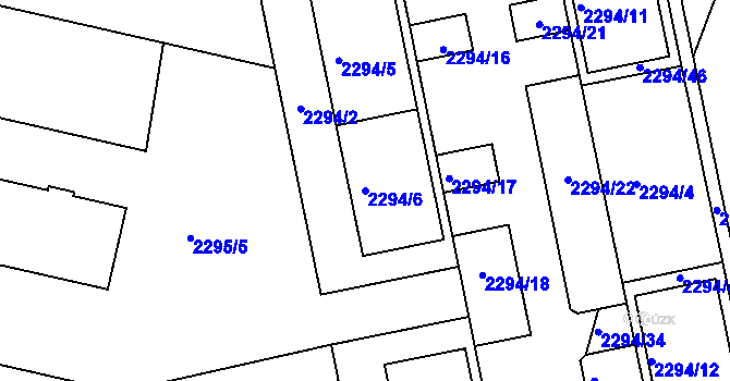 Parcela st. 2294/6 v KÚ Velká Bíteš, Katastrální mapa