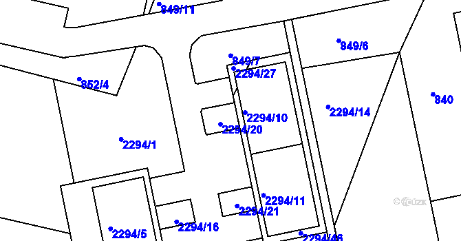 Parcela st. 2294/31 v KÚ Velká Bíteš, Katastrální mapa