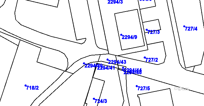Parcela st. 2294/35 v KÚ Velká Bíteš, Katastrální mapa