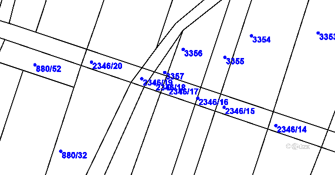 Parcela st. 2346/17 v KÚ Velká Bíteš, Katastrální mapa