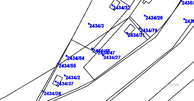 Parcela st. 2434/47 v KÚ Velká Bíteš, Katastrální mapa