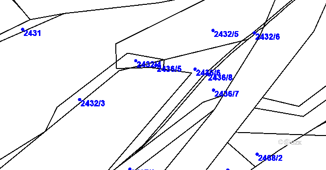 Parcela st. 2436/3 v KÚ Velká Bíteš, Katastrální mapa