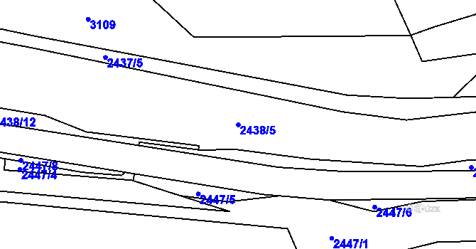 Parcela st. 2438/5 v KÚ Velká Bíteš, Katastrální mapa