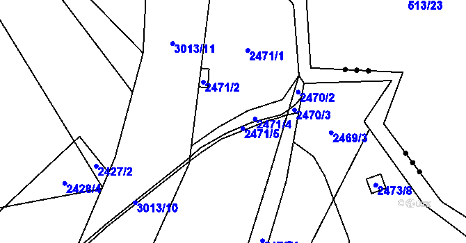 Parcela st. 2471 v KÚ Velká Bíteš, Katastrální mapa