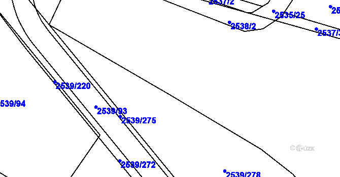 Parcela st. 2539/15 v KÚ Velká Bíteš, Katastrální mapa