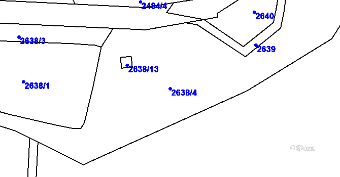 Parcela st. 2638/4 v KÚ Velká Bíteš, Katastrální mapa