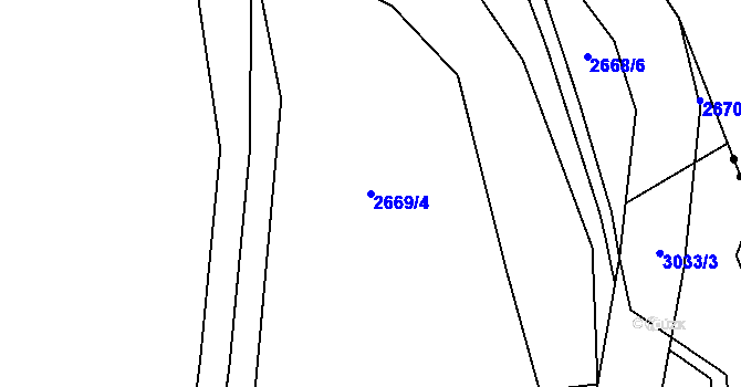 Parcela st. 2669/4 v KÚ Velká Bíteš, Katastrální mapa