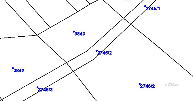 Parcela st. 2745/2 v KÚ Velká Bíteš, Katastrální mapa