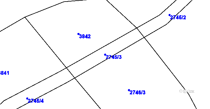 Parcela st. 2745/3 v KÚ Velká Bíteš, Katastrální mapa