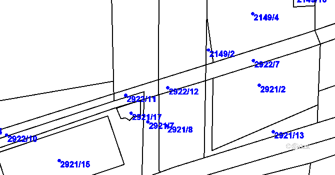 Parcela st. 2922/12 v KÚ Velká Bíteš, Katastrální mapa