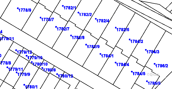Parcela st. 1782/9 v KÚ Velká Bíteš, Katastrální mapa