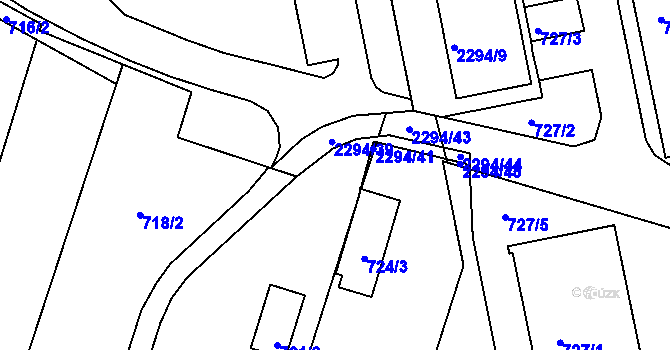 Parcela st. 2294/40 v KÚ Velká Bíteš, Katastrální mapa
