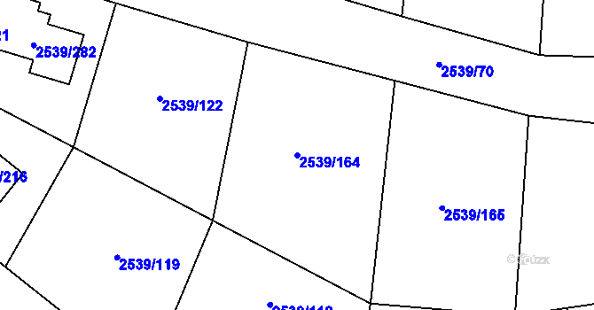 Parcela st. 2539/164 v KÚ Velká Bíteš, Katastrální mapa