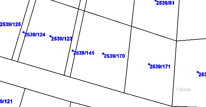 Parcela st. 2539/170 v KÚ Velká Bíteš, Katastrální mapa