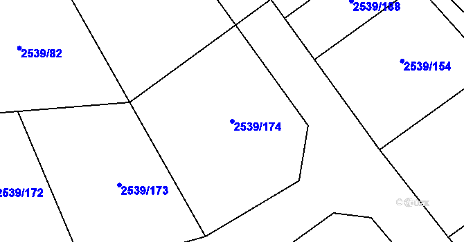 Parcela st. 2539/174 v KÚ Velká Bíteš, Katastrální mapa
