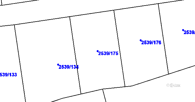 Parcela st. 2539/175 v KÚ Velká Bíteš, Katastrální mapa