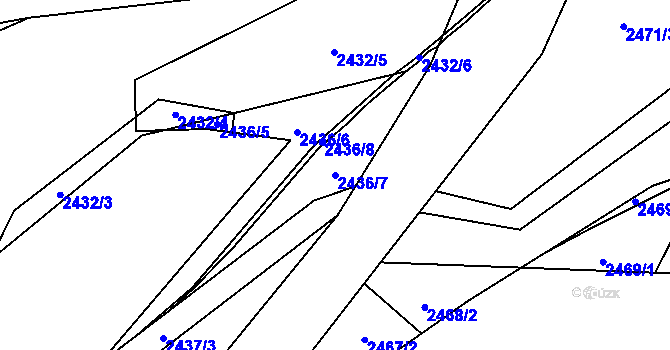 Parcela st. 2436/7 v KÚ Velká Bíteš, Katastrální mapa
