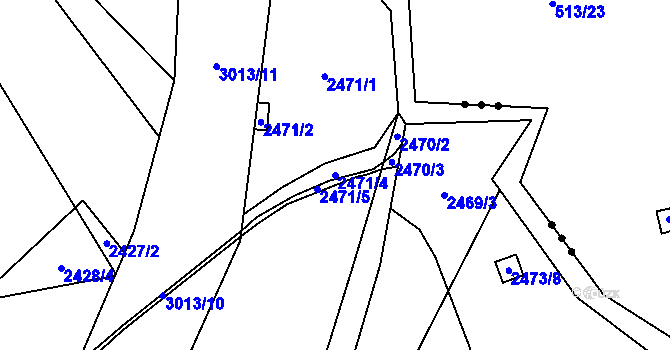 Parcela st. 2471/4 v KÚ Velká Bíteš, Katastrální mapa