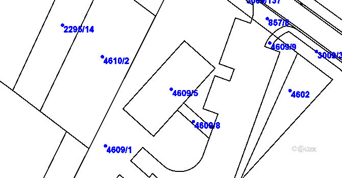 Parcela st. 4609/5 v KÚ Velká Bíteš, Katastrální mapa