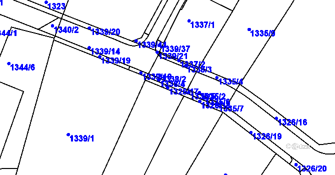 Parcela st. 1326/17 v KÚ Velká Bíteš, Katastrální mapa