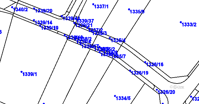 Parcela st. 1326/18 v KÚ Velká Bíteš, Katastrální mapa