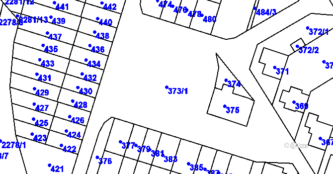 Parcela st. 373/1 v KÚ Velká Bíteš, Katastrální mapa
