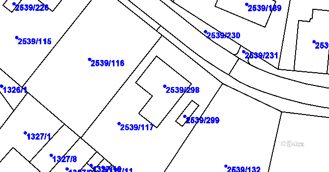 Parcela st. 2539/298 v KÚ Velká Bíteš, Katastrální mapa