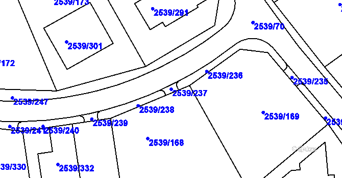 Parcela st. 2539/237 v KÚ Velká Bíteš, Katastrální mapa