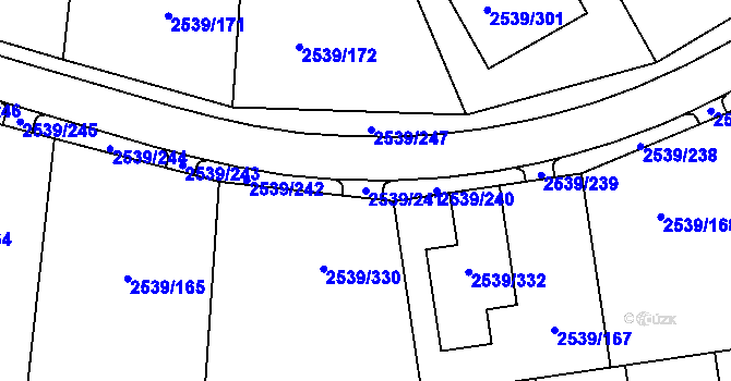 Parcela st. 2539/241 v KÚ Velká Bíteš, Katastrální mapa