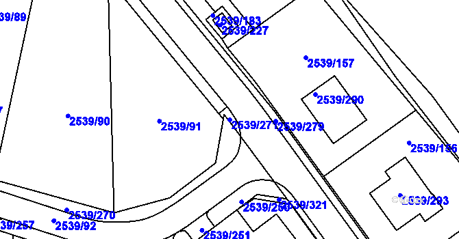 Parcela st. 2539/271 v KÚ Velká Bíteš, Katastrální mapa