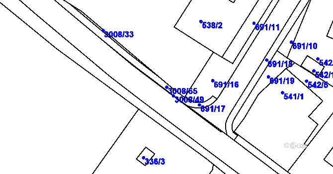 Parcela st. 3008/65 v KÚ Velká Bíteš, Katastrální mapa