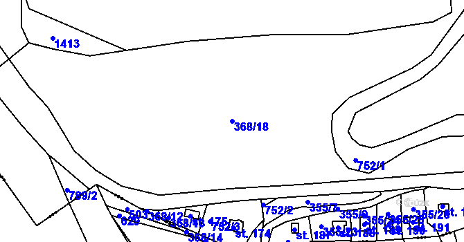 Parcela st. 368/18 v KÚ Velká Buková, Katastrální mapa