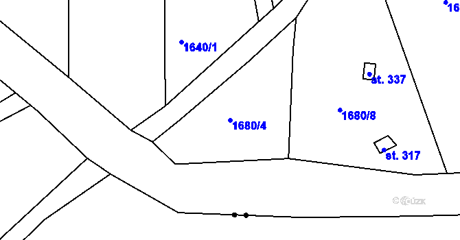 Parcela st. 1680/4 v KÚ Karlovka, Katastrální mapa