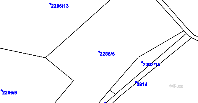 Parcela st. 2286/5 v KÚ Karlovka, Katastrální mapa