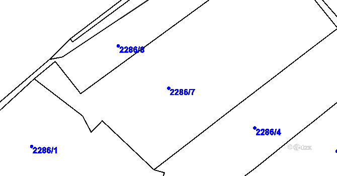 Parcela st. 2286/7 v KÚ Karlovka, Katastrální mapa