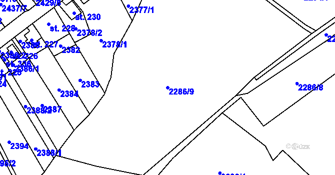 Parcela st. 2286/9 v KÚ Karlovka, Katastrální mapa