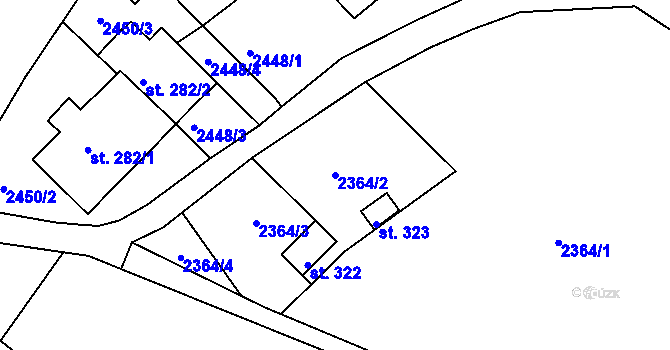 Parcela st. 2364/2 v KÚ Karlovka, Katastrální mapa