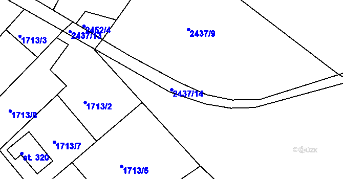 Parcela st. 2437/14 v KÚ Karlovka, Katastrální mapa