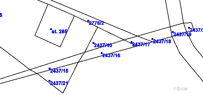 Parcela st. 2437/16 v KÚ Karlovka, Katastrální mapa