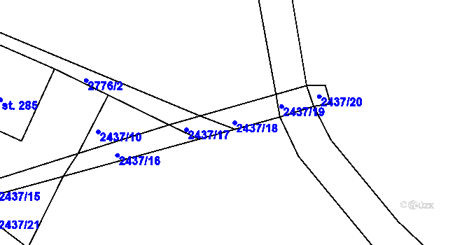 Parcela st. 2437/18 v KÚ Karlovka, Katastrální mapa