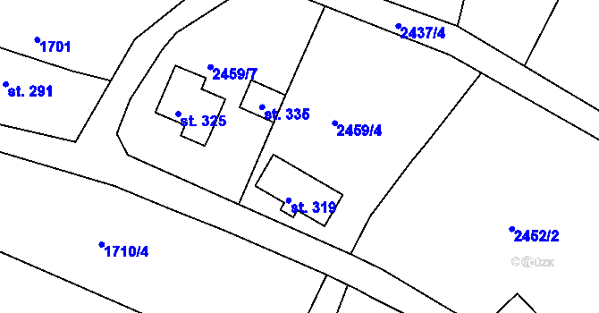 Parcela st. 2459/2 v KÚ Karlovka, Katastrální mapa