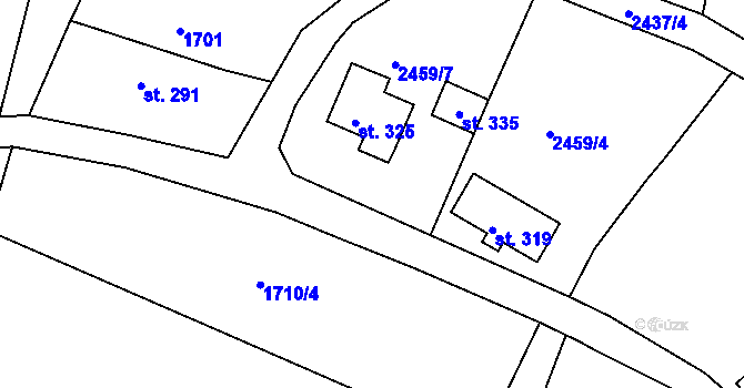 Parcela st. 2459/3 v KÚ Karlovka, Katastrální mapa