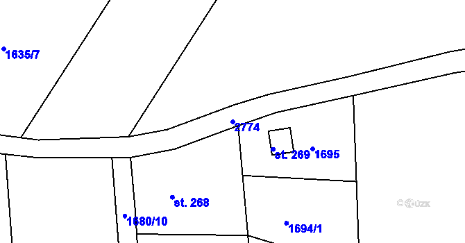 Parcela st. 2774 v KÚ Karlovka, Katastrální mapa