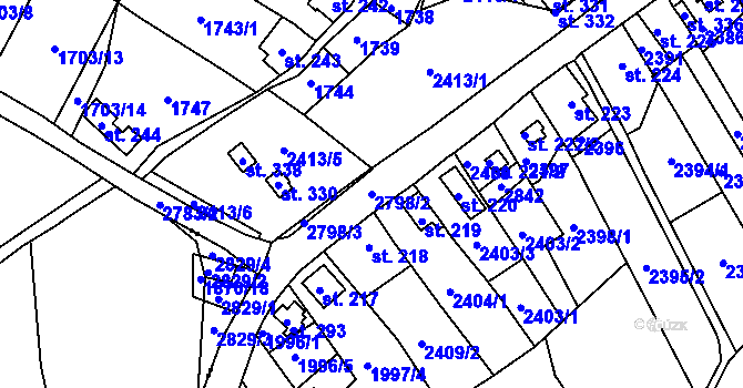Parcela st. 2798/2 v KÚ Karlovka, Katastrální mapa