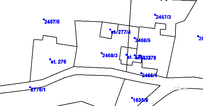 Parcela st. 2468/3 v KÚ Karlovka, Katastrální mapa