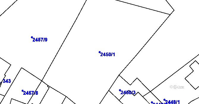 Parcela st. 2450/1 v KÚ Karlovka, Katastrální mapa