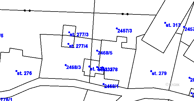 Parcela st. 2468/5 v KÚ Karlovka, Katastrální mapa