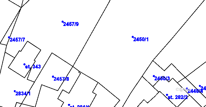 Parcela st. 2838 v KÚ Karlovka, Katastrální mapa