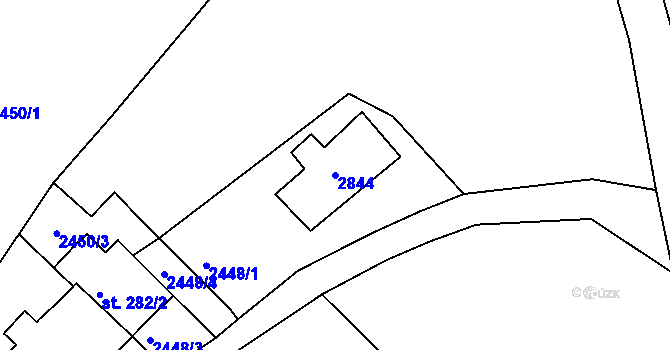Parcela st. 2844 v KÚ Karlovka, Katastrální mapa